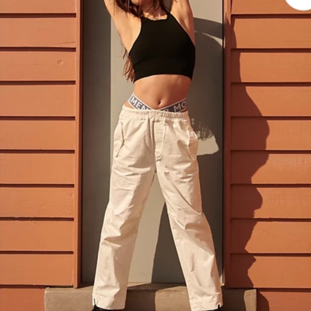 🔥 FP Movement Double Or Nothing White Pants with Branded Elastic Waistband